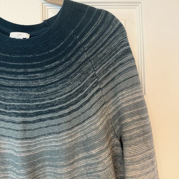 J. Jill Tunic Sweater Dress Sz LG Ombré Blue Green Gray Teacher Casual Lagenlook - Picture 3 of 11